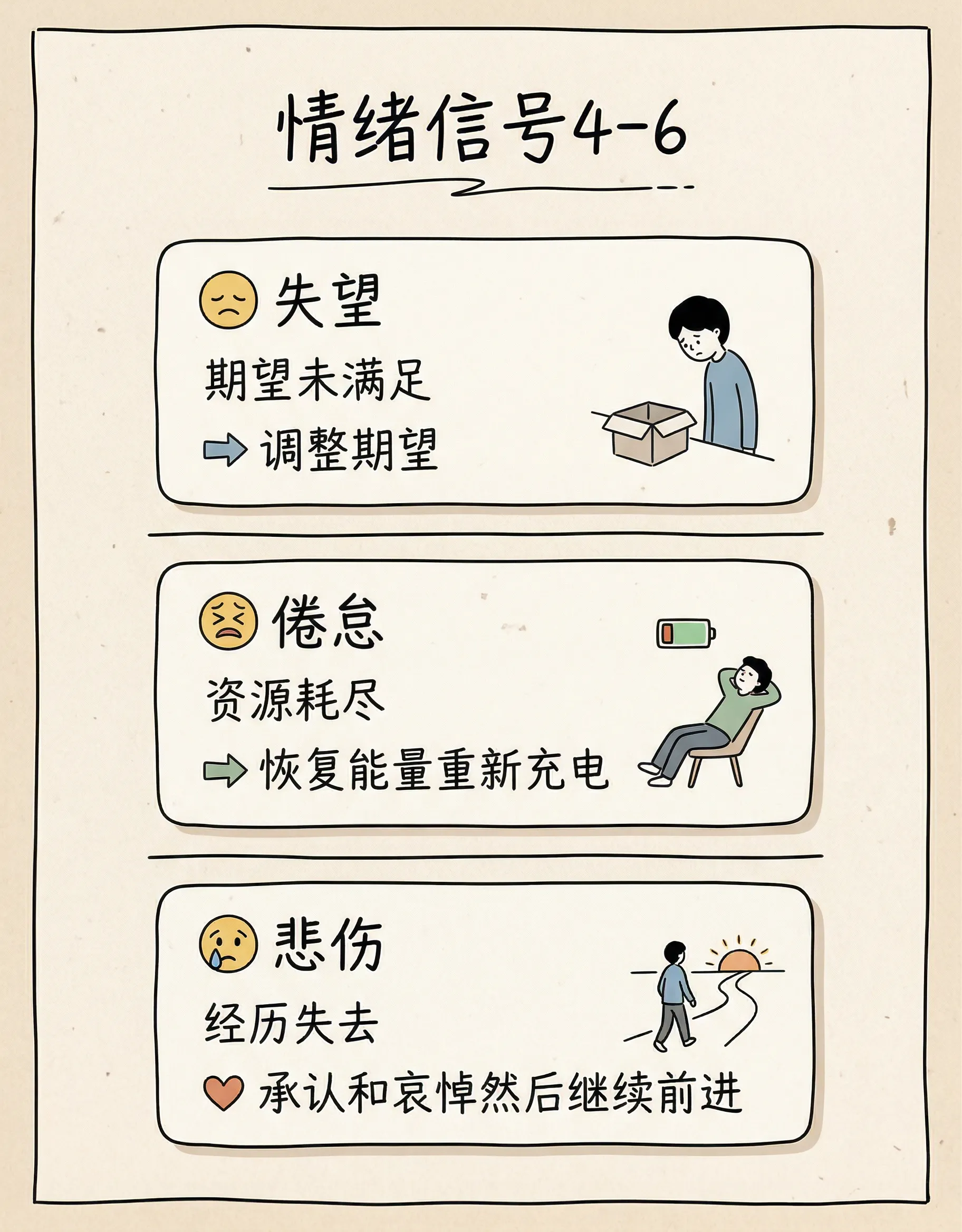 失望、倦怠、悲伤